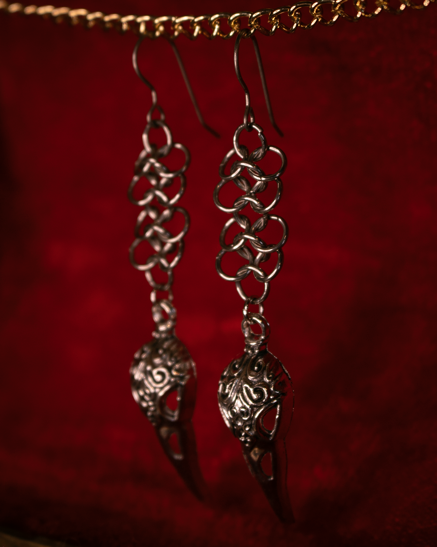 Raven Skull Earrings