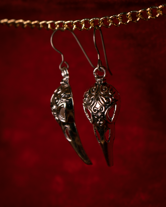 Raven Skull Earrings