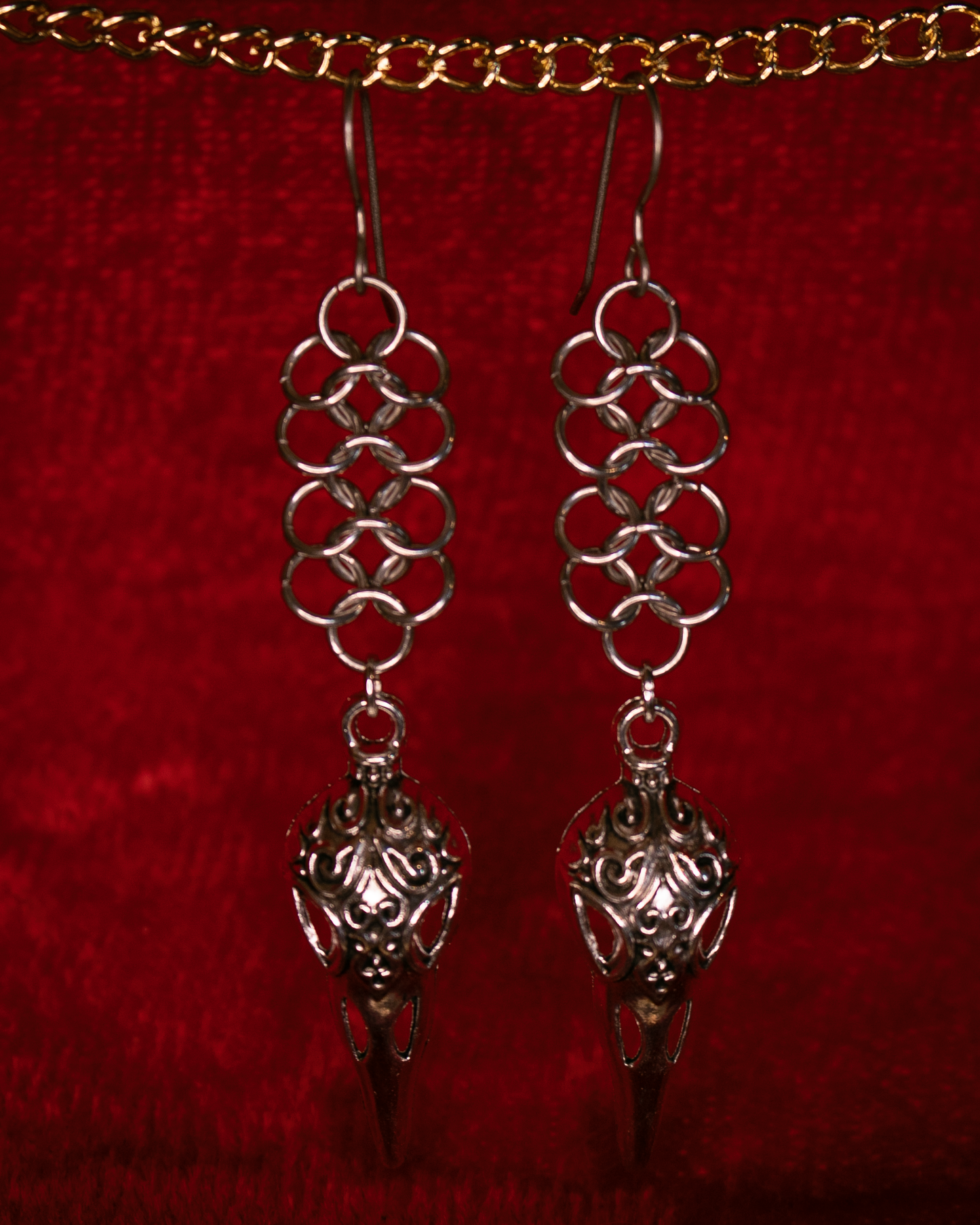 Raven Skull Earrings