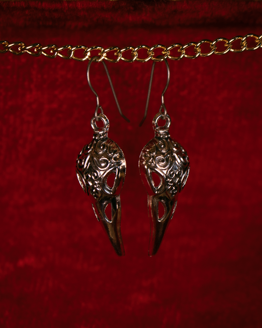 Raven Skull Earrings