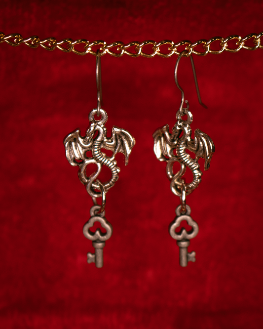 Dragon Key Earrings