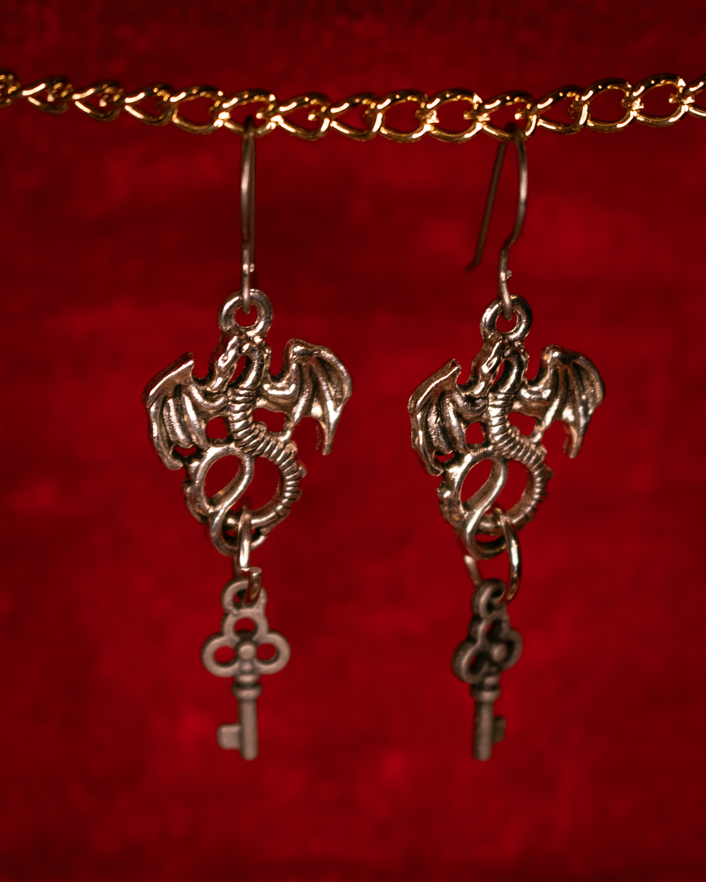 Dragon Key Earrings