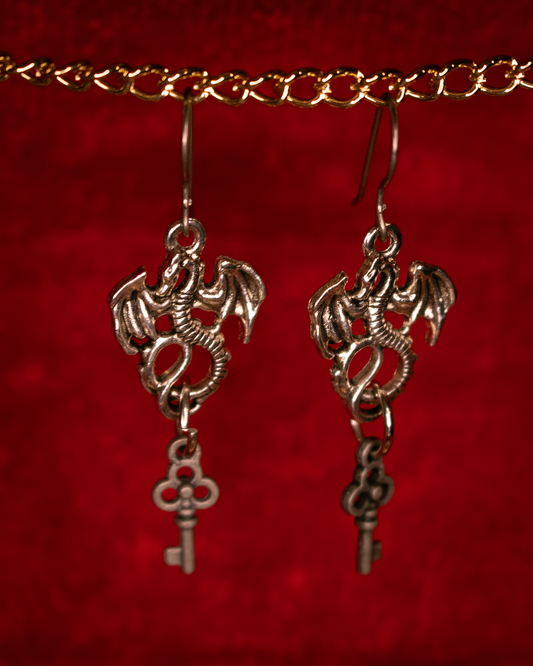 Dragon Key Earrings